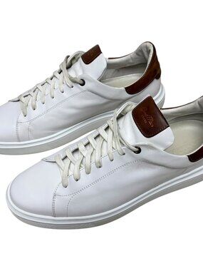 GOODMAN BRAND Luxury Designer LEATHER Casual White Sneakers Shoes Mens 13